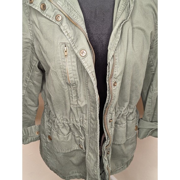 Army Green Cargo Jacket Women's 100% Cotton Large - Picture 6 of 14
